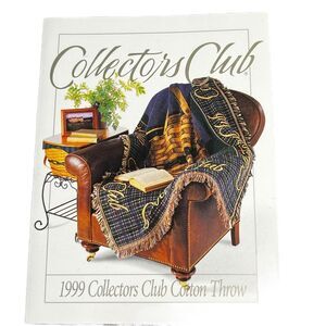 Longaberger 1999 Collector’s Club Blanket Throw Afghan Tapestry 46" x 67" Basket